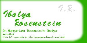 ibolya rosenstein business card